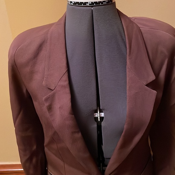 Tahari Vintage 100% Pure Wool Brown Single-Button Blazer - Size 6 - Picture 2 of 10